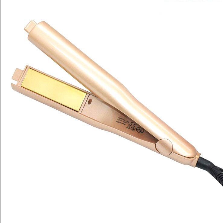Hair Straightener 2 In 1 Straightening Curling Iron Ceramic Flat Iron Straightener Flat Irons: Gold / UK