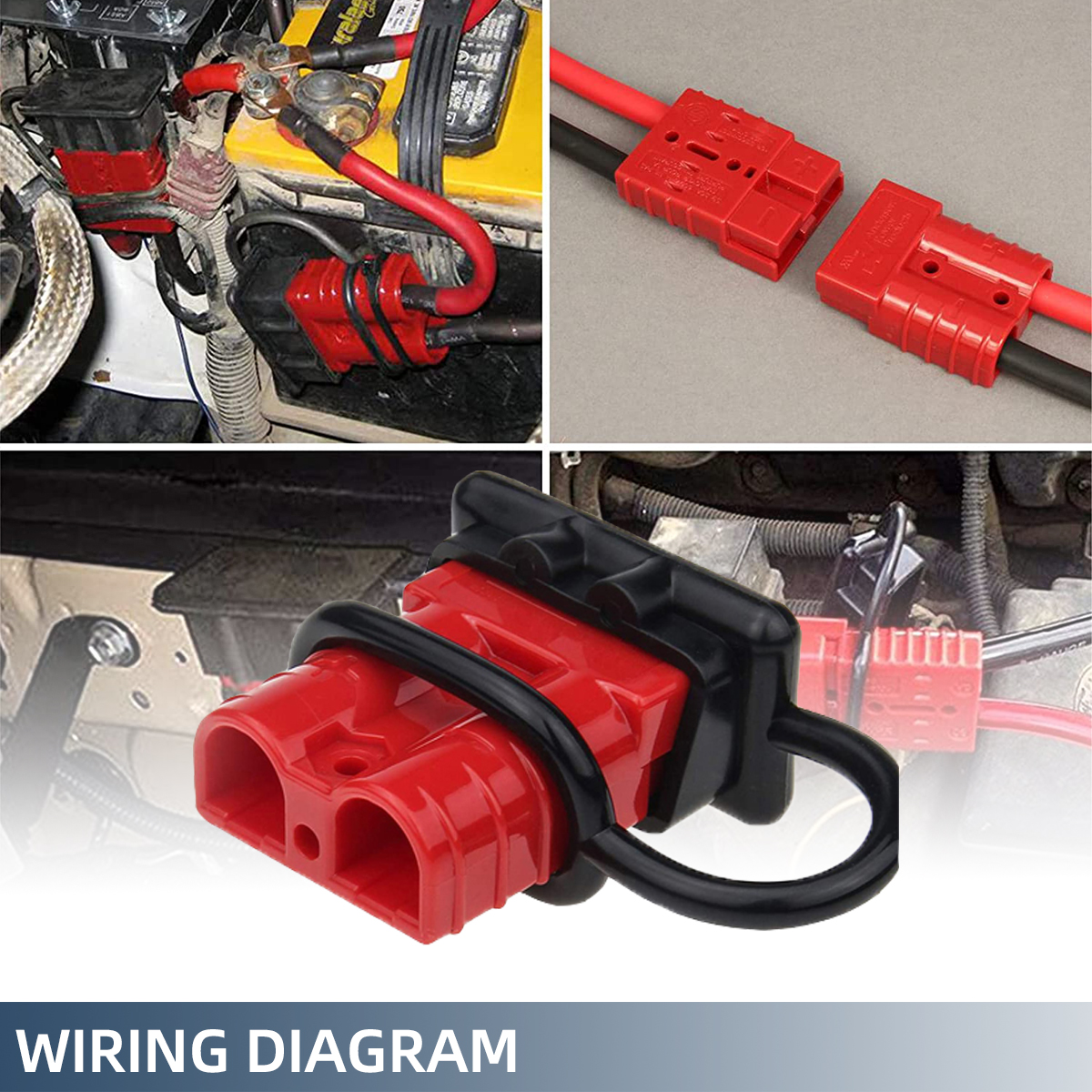 Conector rápido de batería 50A 12-36V, Kit de enchufe de arnés de cables rápido de batería para remolque de cabrestante de Motor