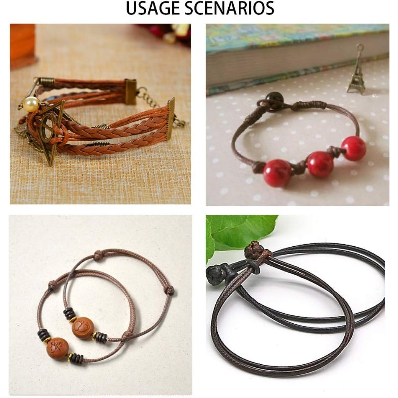 100 Yards Waxed Cord Cotton Waxed Cotton Thread 1.5mm Waxed Beading String Cord for Jewelry Bracelet Making Macrame Crafting