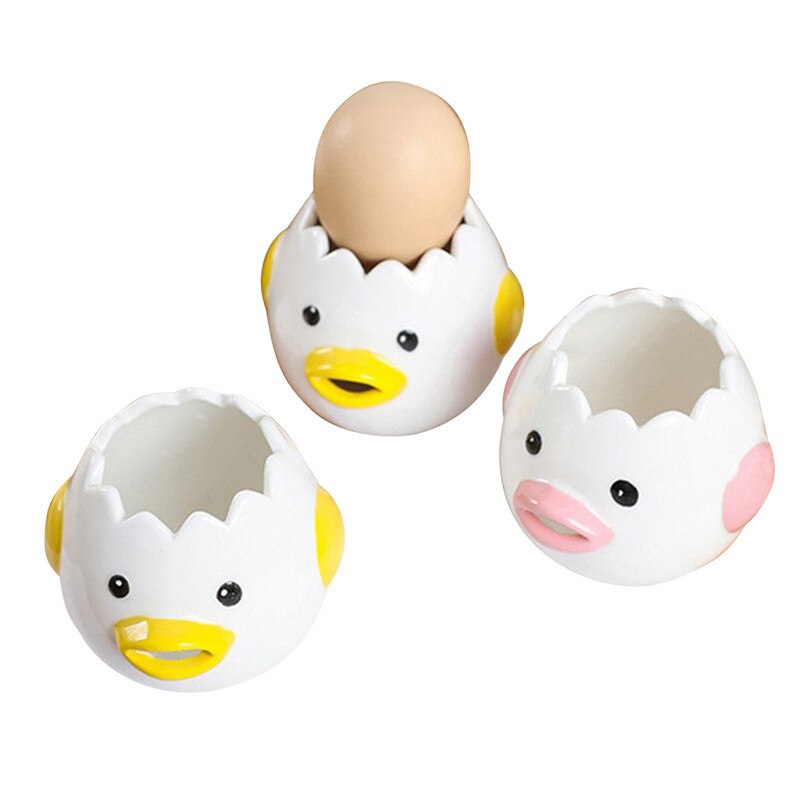 Tegneserie kylling æggeblomme hvid separator, keramik æg separator værktøj til køkken