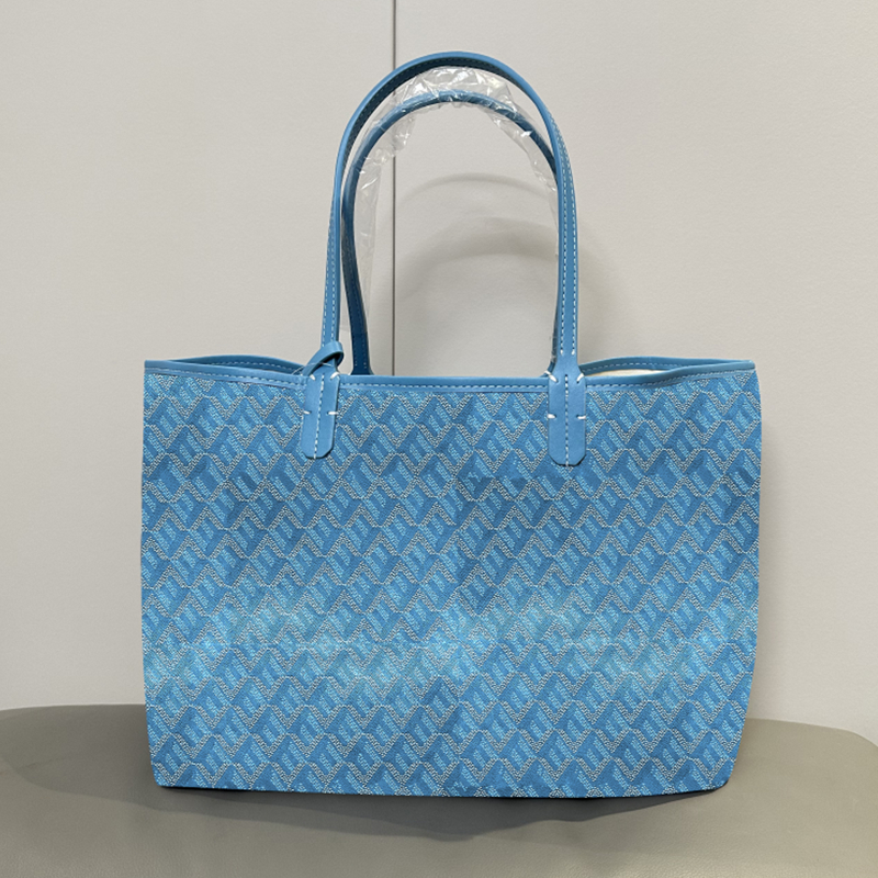 Store skuldertasker a+++++ læder tote taske stor kapacitet damehåndtasker dame shoppinghåndtasker håndtasker: Himmelblå / 13 tommer 325mm