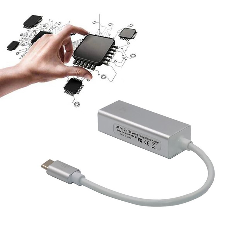 USB C to Ethernet Adapter TYPE-C RTL8156B USB 10/100/1000M/2.5G Ethernet RJ45 LAN Adapter