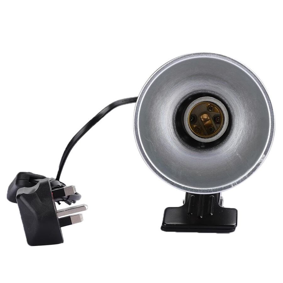 Reptile Box Heating Lamp Stand Pet Light Bulb Holder Lampshade with Switch Not Easy to Deform Sturdy and Durable (UK 220V)