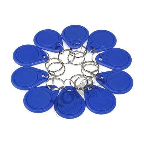 HOMSECUR IP67 Fully-potted Waterproof Door Access Control System IC Keypad 13.56MHz with Fingerprint Access+Wiegand 26 Output: DIY-10 Keyfobs