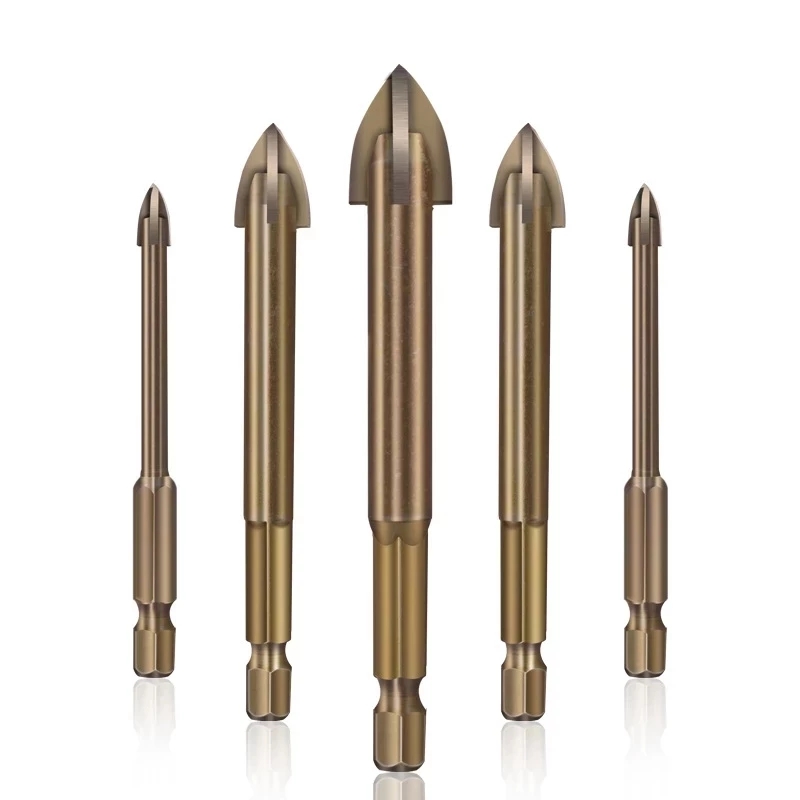 Herramienta de perforación Universal eficiente, brocas de carburo cementado, accesorios de herramientas eléctricas de apertura de agujero de pared de ladrillo de cerámica, 5 unids/set