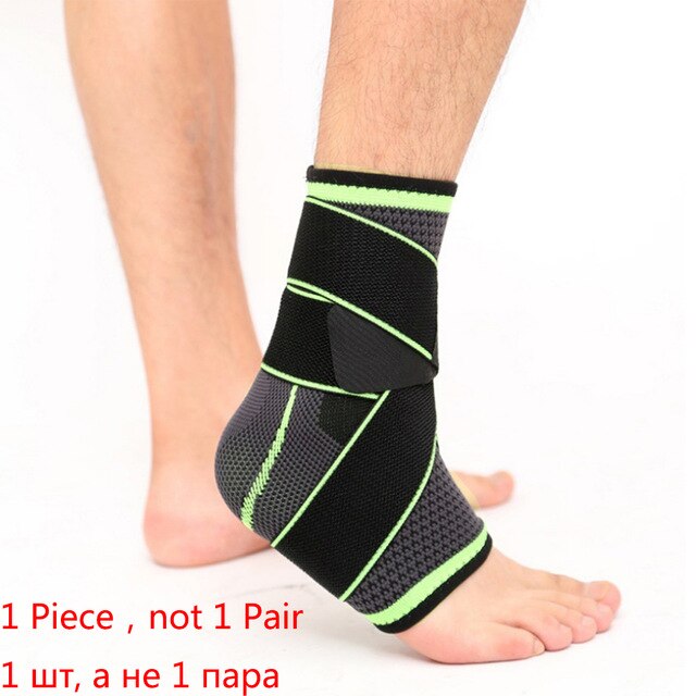 1PC 3D Ginásio de Esportes de Apoio Tornozelo Pressurizado Apoio para o Punho Badminton Ankle Brace Protector com Alça Cinto Elástico de Fitness 2020: green / L