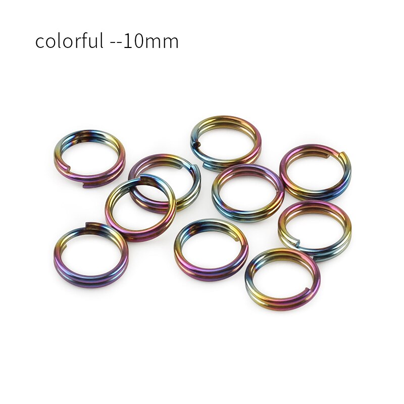 10 pièces/lot titane 10mm/12mm/14mm porte-clés EDC outil extérieur multicolore titane porte-clés: colorful 10mm
