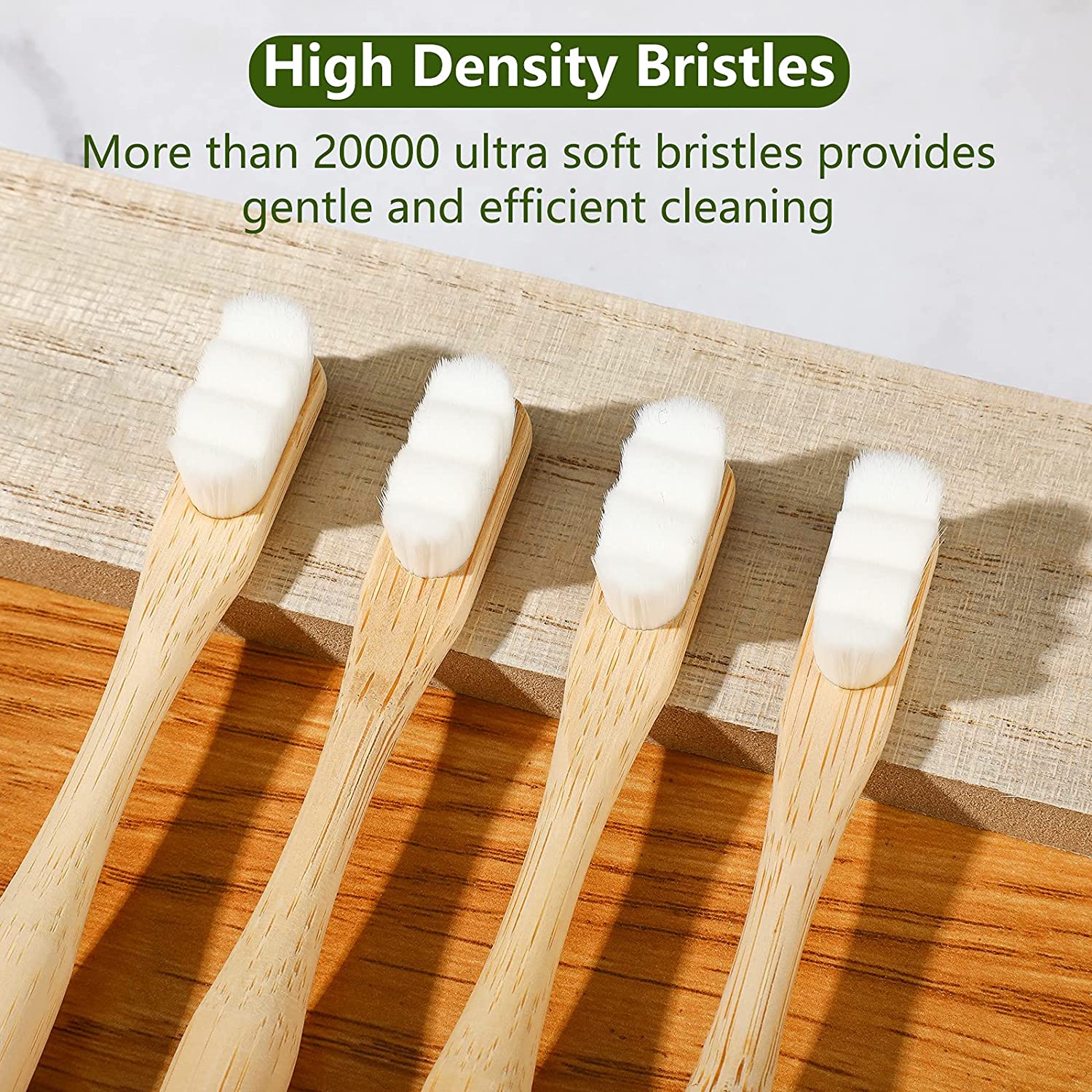 1-10pcs Bamboo Toothbrush Extra Soft Bristles 20000 Micro Nano Manual Toothbrushes for Sensitive Teeth Gum BPA-Free Eco-Friendly