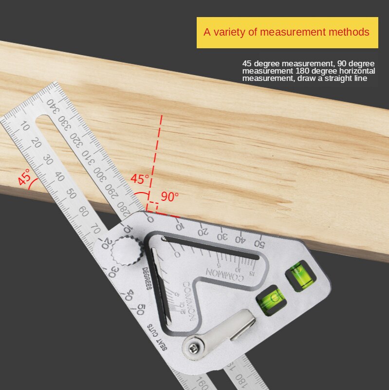 Multi-function Angle Level with Horizontal Bubble Woodworking Triangle Ruler Protractor Angle Measuring Tools Carpentry Tool