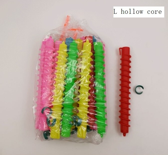 Bigoudis à grosses boucles ondulées 25-30 pièces/sac, rouleau magique en spirale sans chaleur, outils de coiffure, ondulation à l&#39;eau, diviseur de cheveux: 15pcs L hollow core