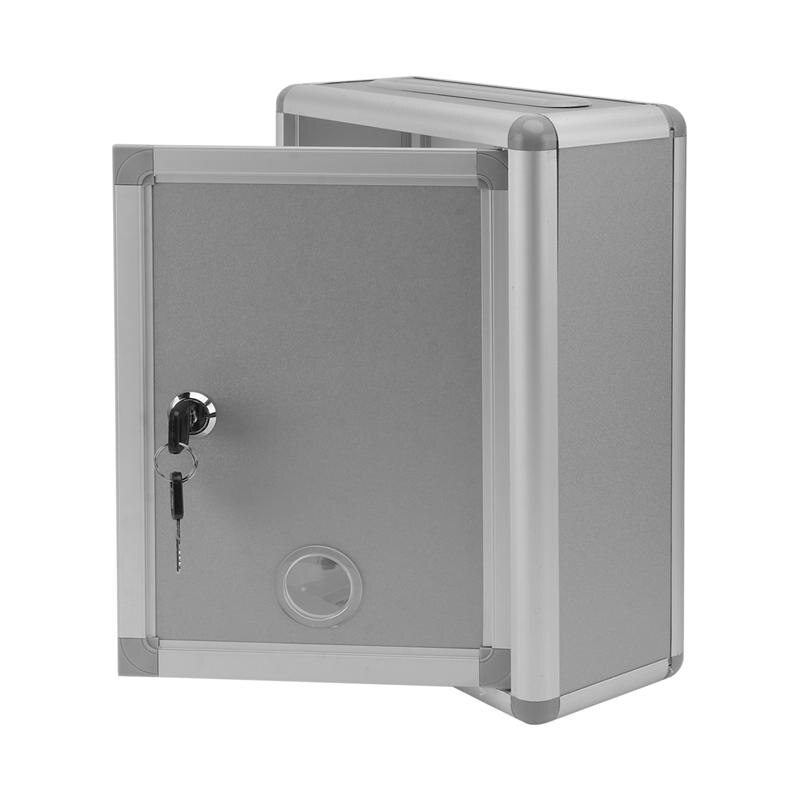 Aluminum Alloy Suggestion Box Wall Mounted Mailbox Letter Holder Outdoor Security Lockable Post Box Home Garden Decor With Lock