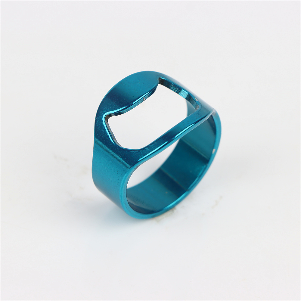 Apribottiglie portatile per pollice di birra Anello da dito unico in acciaio inossidabile per uomo Gioielli di decorazione di creatività di colore punk di moda: 10 / giallo