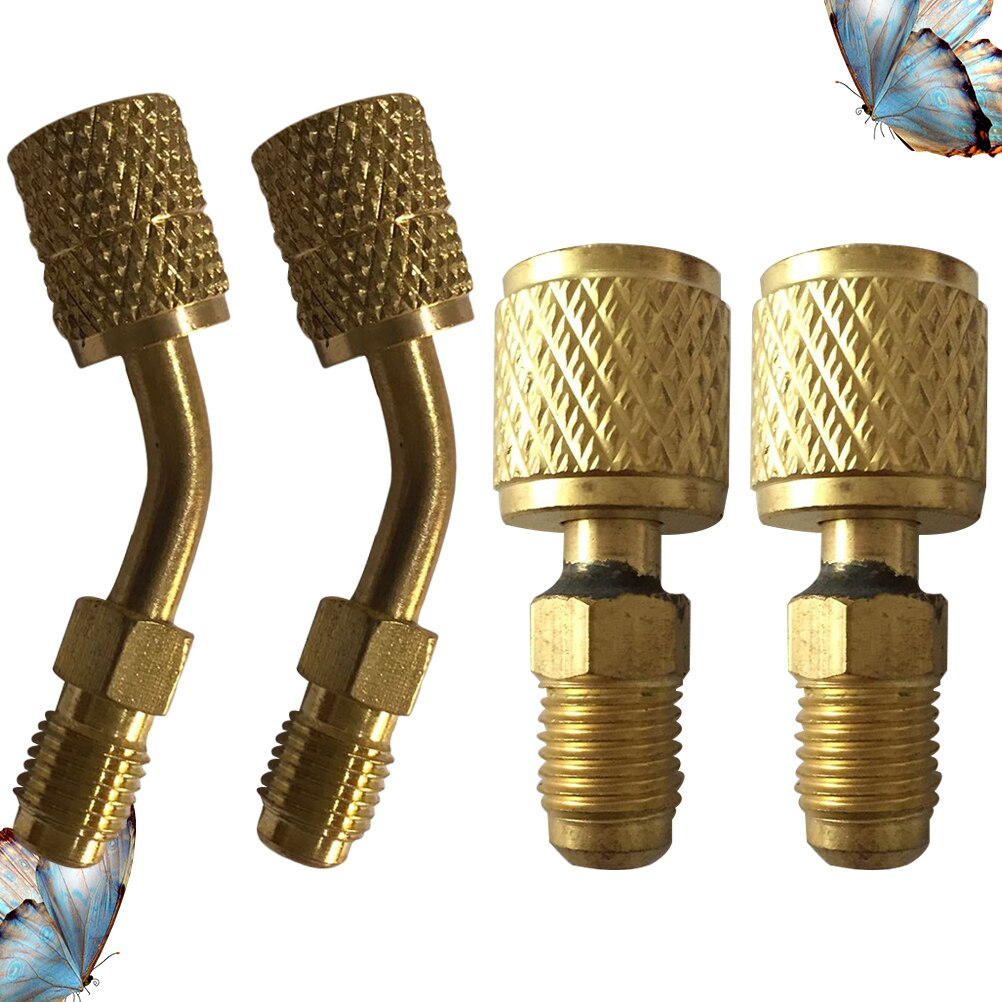 4Pcs R22 R410A Air Conditioner Refrigeration Converting Adapter Hose Set Kits Joint Quick Remover Installer Quick Connector A35