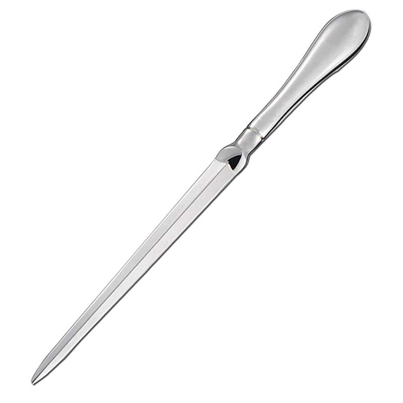 2- pack briefopener metalen envelop opener mes, papier snijmes, vernikkeld , 9 inch, zilverkleurig