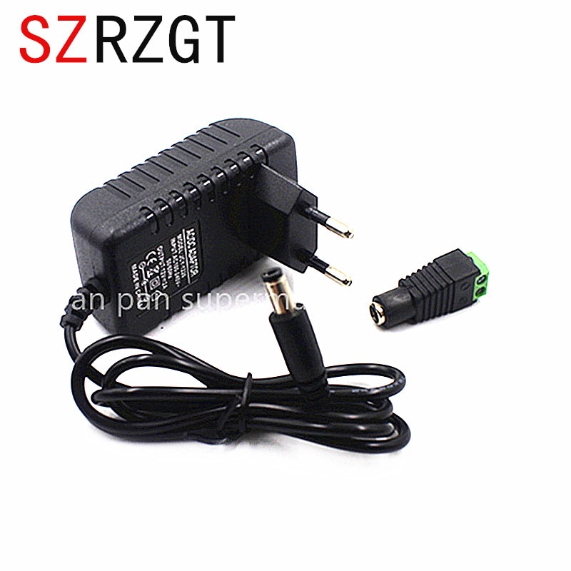 DC12V Adapter AC100-240V Lighting Transformers OUT PUT DC12V 2A Power Supply for LED Strip +Connector