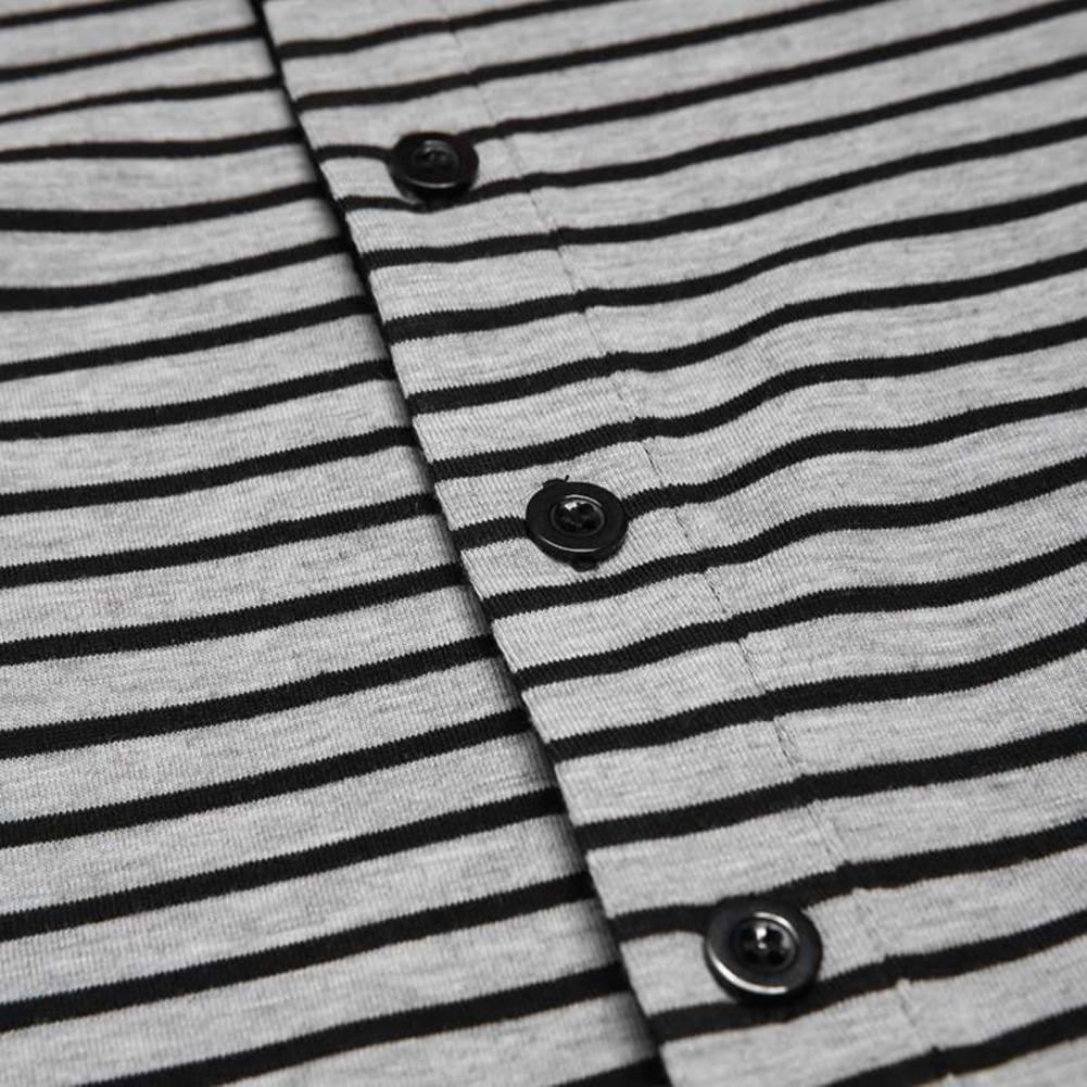 Combinaison à rayures pour hommes, combinaison à manches longues, col rond, boutons, vêtements de nuit