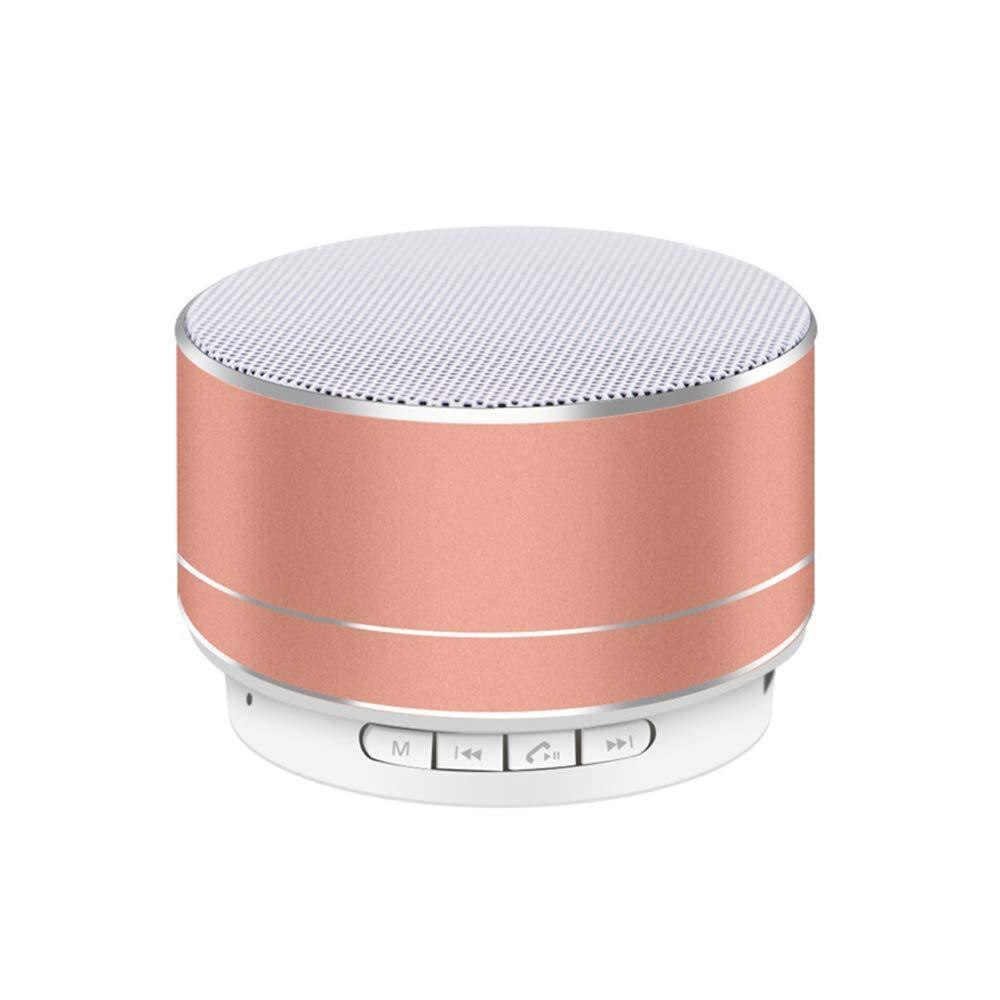 WPAIER A10 Aluminum alloy Wireless Bluetooth speakers Outdoor portable mini metal speaker with LED lights mini: Pink
