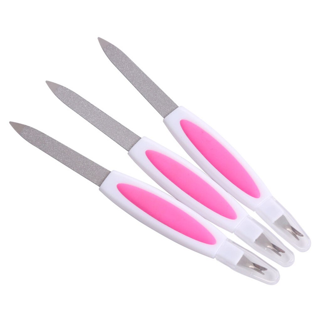 2 In 1 Nagelvijl Dode Huid Vork Manicure Tool Rvs Multifunctionele Tweekoppige nagelvijl