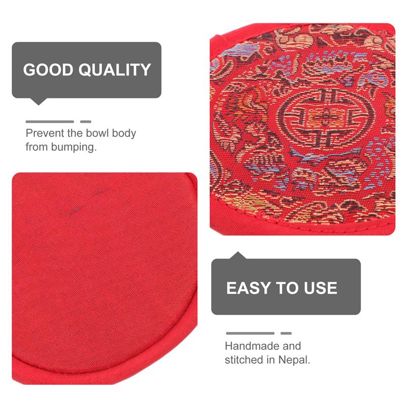 1pc Tibetan Meditation Singing Bowl Cushion Pillow Ritual Instruments Buddhist Sound Therapy Bowl Mallet Mat Handmade Carft