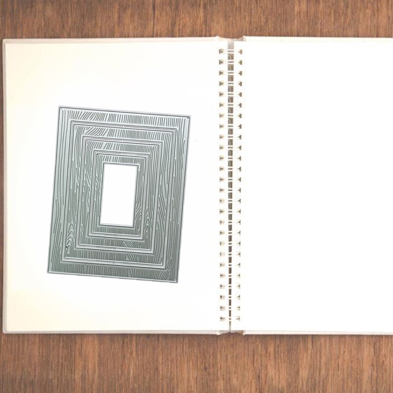 Wood Grain Rectangle Nesting Frame Metal Cutting Dies Stencil DIY Scrapbooking Embossing Tool Die Cuts Paper Card Album