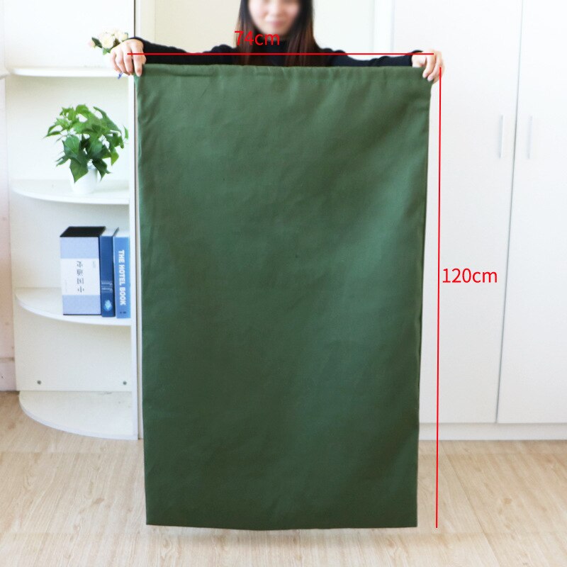 100*140Cm Groen Extra Grote Canvas Zware Waszakken Duurzaam Thicken Opbergtas Closet Organizer Voor Beddengoed dekbedden: Army Green L