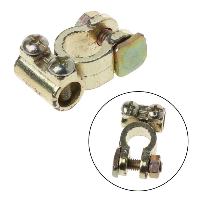 1Pair Alloy Car Battery Terminals Clamps Screw Connection Positive Negative Clip
