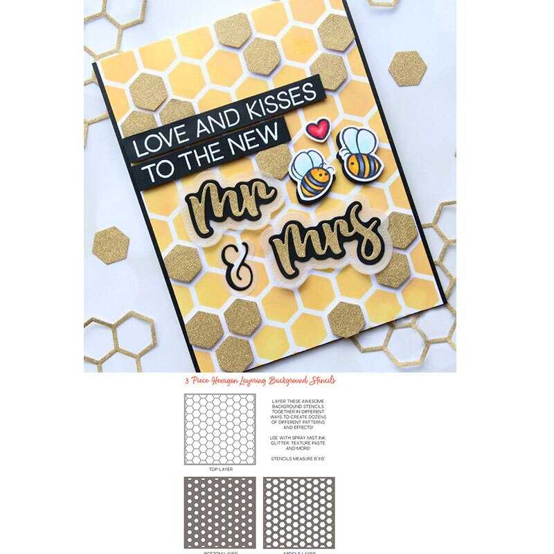 Fond cadre bambou nid d'abeille nuages pochoir en plastique pour bricolage Scrapbooking gaufrage papier carte artisanat peinture modèle: 1