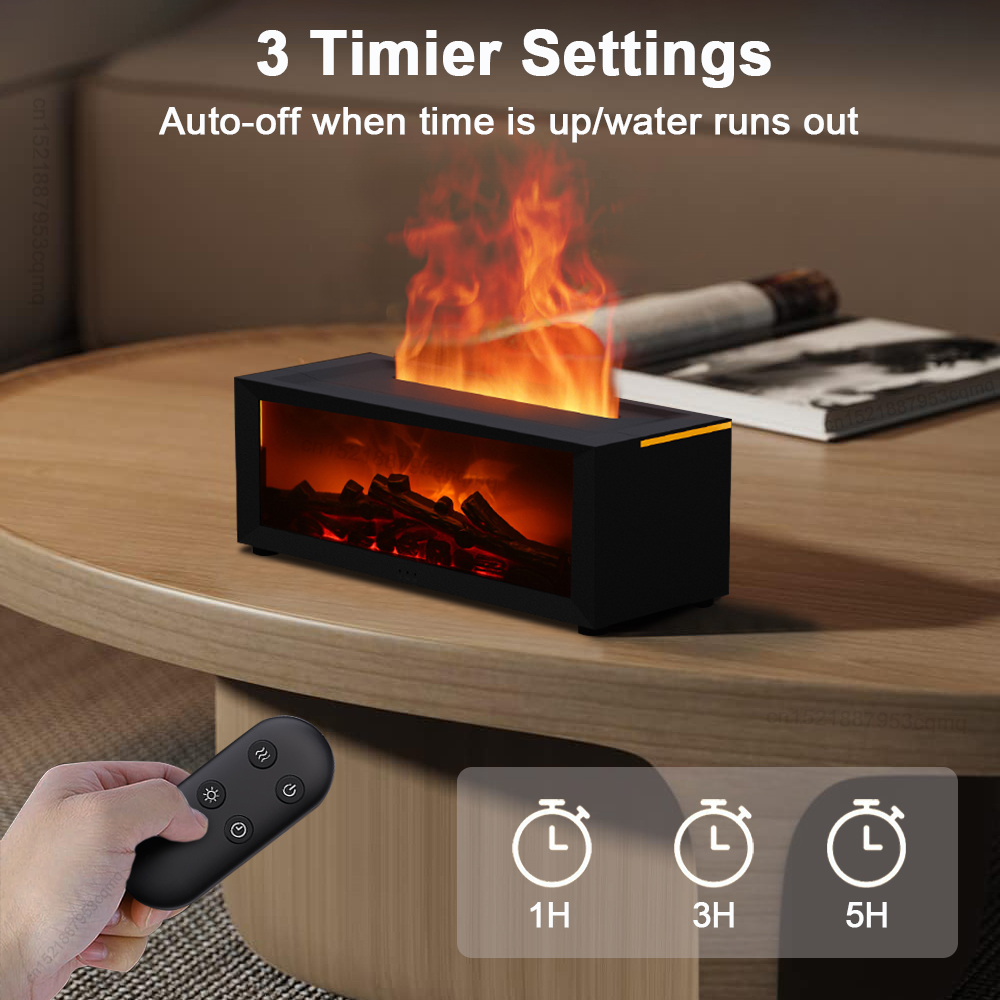 Humidificateur d'air huiles essentielles humidificateurs maison arôme humidificateur flamme diffuseur de parfum automatique avec lumière LED télécommande