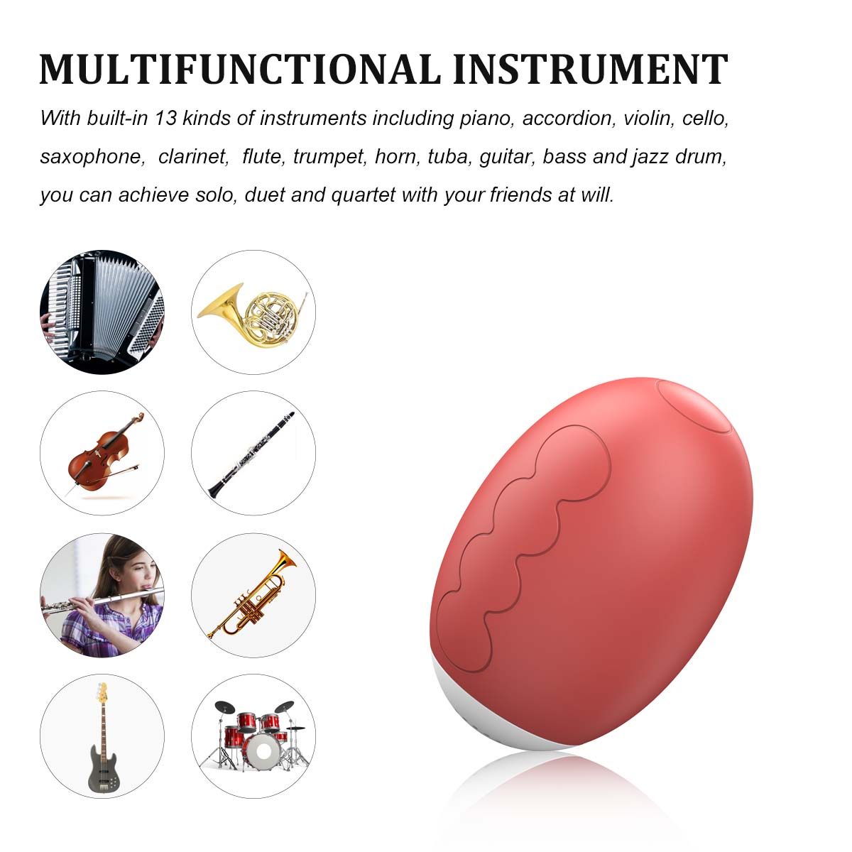 Smart Hand Piano Electronic Organ Finger Instrument Including 13 Musical Instruments 10 Repertoires