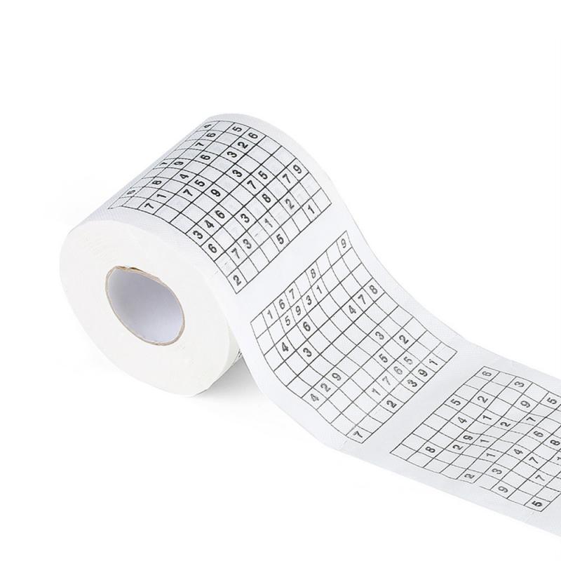 Sudoku Game Toilet Paper 2Ply Game Roll Paper Towel Tenacity Durable Kitchen Dishes Bathroom Toilet Paper Holder Tool