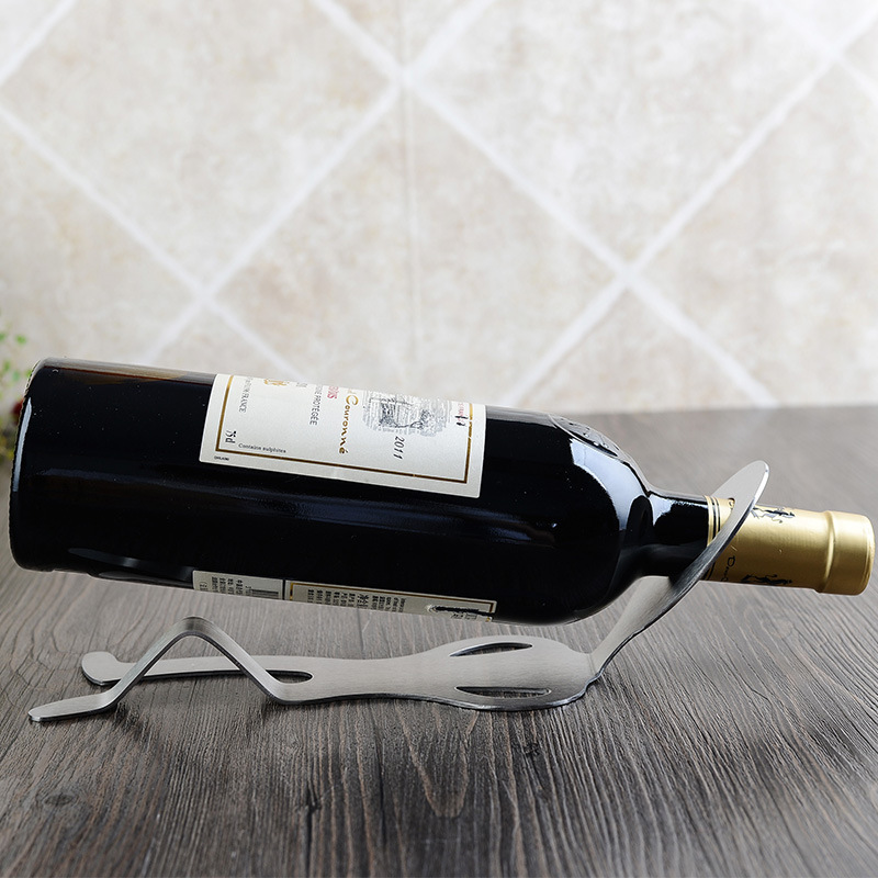 Estante de vino tinto de acero inoxidable villano Slacker vino tinto estante original estante de vino de uva estante conciso vino europeo