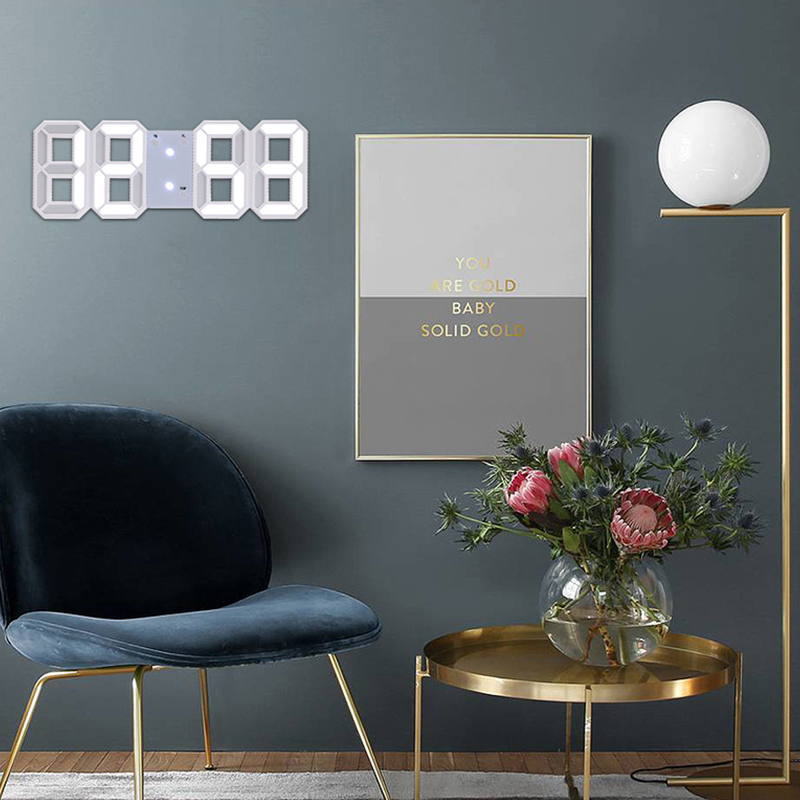 Nordic Electronic Clock Table Clocks Snooze Led Digital Wall Clocks Hanging Watch Calendar Thermometer Desktop Decorations