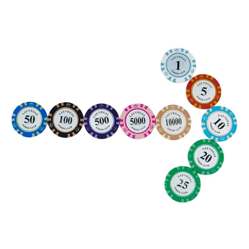 100pcs Round Plastic Chips Casino Poker Card Game Baccarat Counting Accessories Dice Entertainment Chip