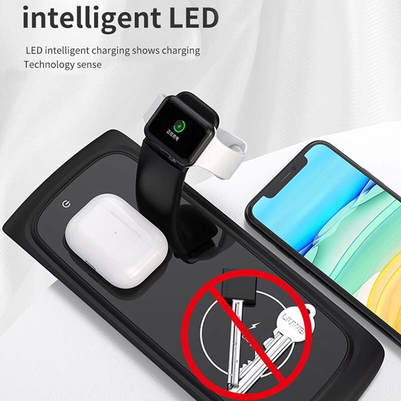 15W Snelle Qi Draadloze Lading Universele 3 In 1 Draadloze Oplader Voor Iphone 11 Xs Iwatch Airpods Pro Telefoon stand Laadstation