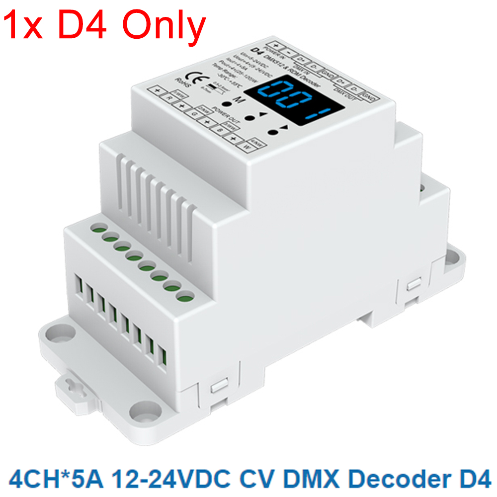 Skydance DMX Decoder Numeric D4 D4-E D4-P D4-XE D5 D12 D24 D12A DMX512 Decoder RF Control CV Display/Din Rail/Multiple Dimming: Beige
