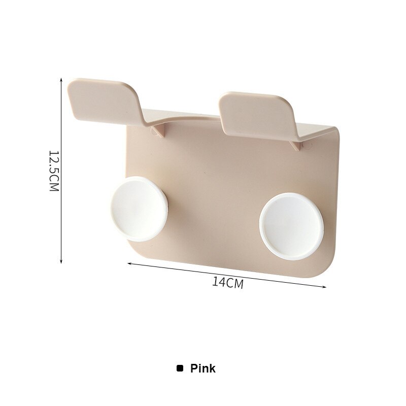 Föhn Wall Mount Houder Barth Wc Opslag Plank Plastic Zelfklevende Magazijnstelling Föhn Stand Badkamer Accessoires: 02 1pcs