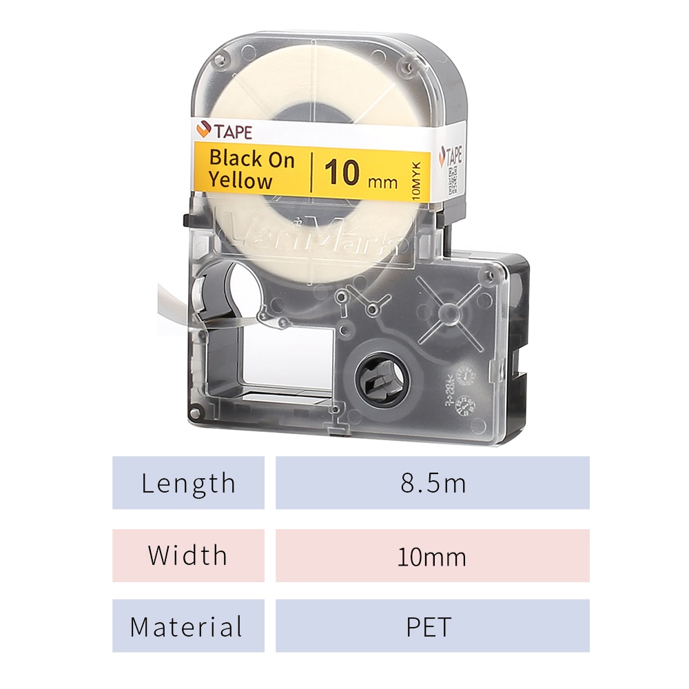 Self-Adhesive Label Tape Self-Laminating Labels Replacement Label Maker 0.24 Inch(6mm)x27.9 Feet(8.5m) Waterproof and Oil-Proof