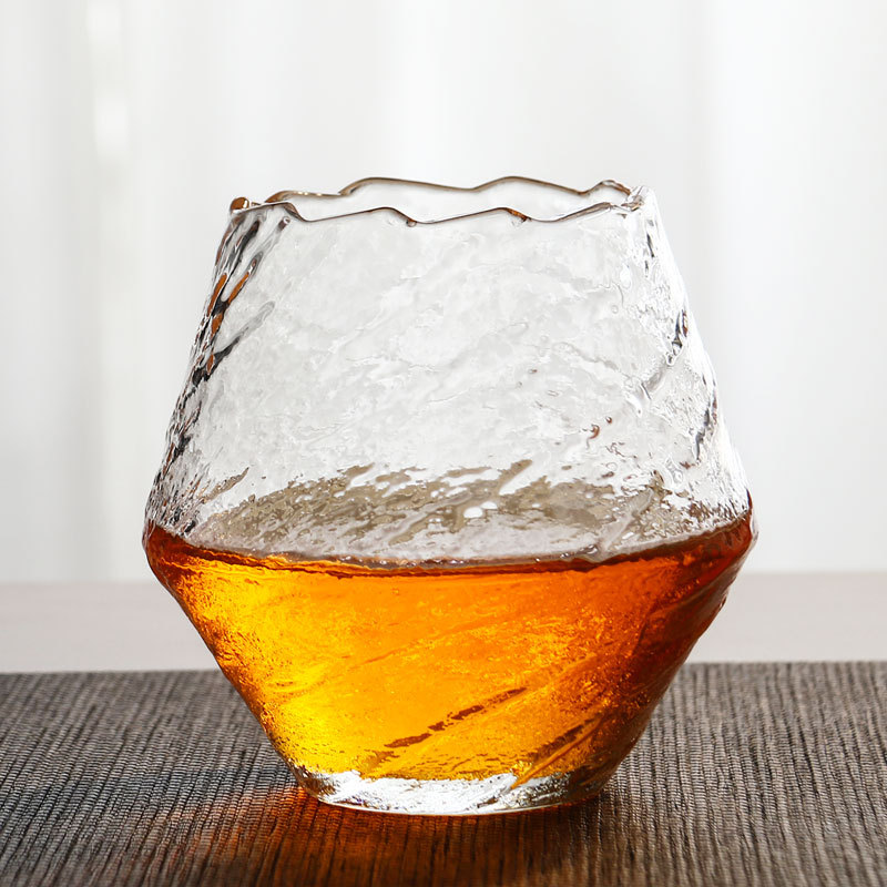 Japanese Hazy Air Wine Glass Snowflakes Falling Whiskey Tumbler Hammer Pattern Whisky Cup XO Brandy Drinking Glasses Wineglass: B
