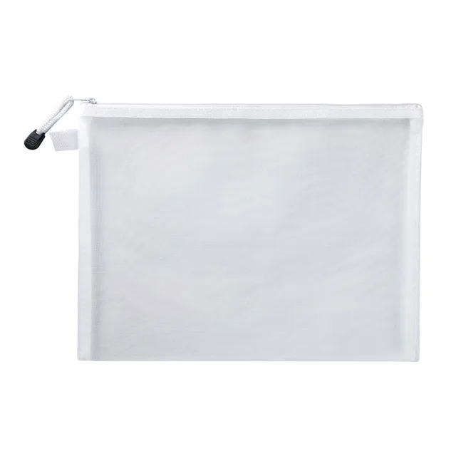 Bolsa de archivo de malla de nailon A4 A5 A6, bolsa de información de papel de prueba con cremallera transparente, bolsa para bolígrafos de estudiante de oficina, bolsa para sujetos, bolsa de almacenamiento de rompecabezas: S / Negro