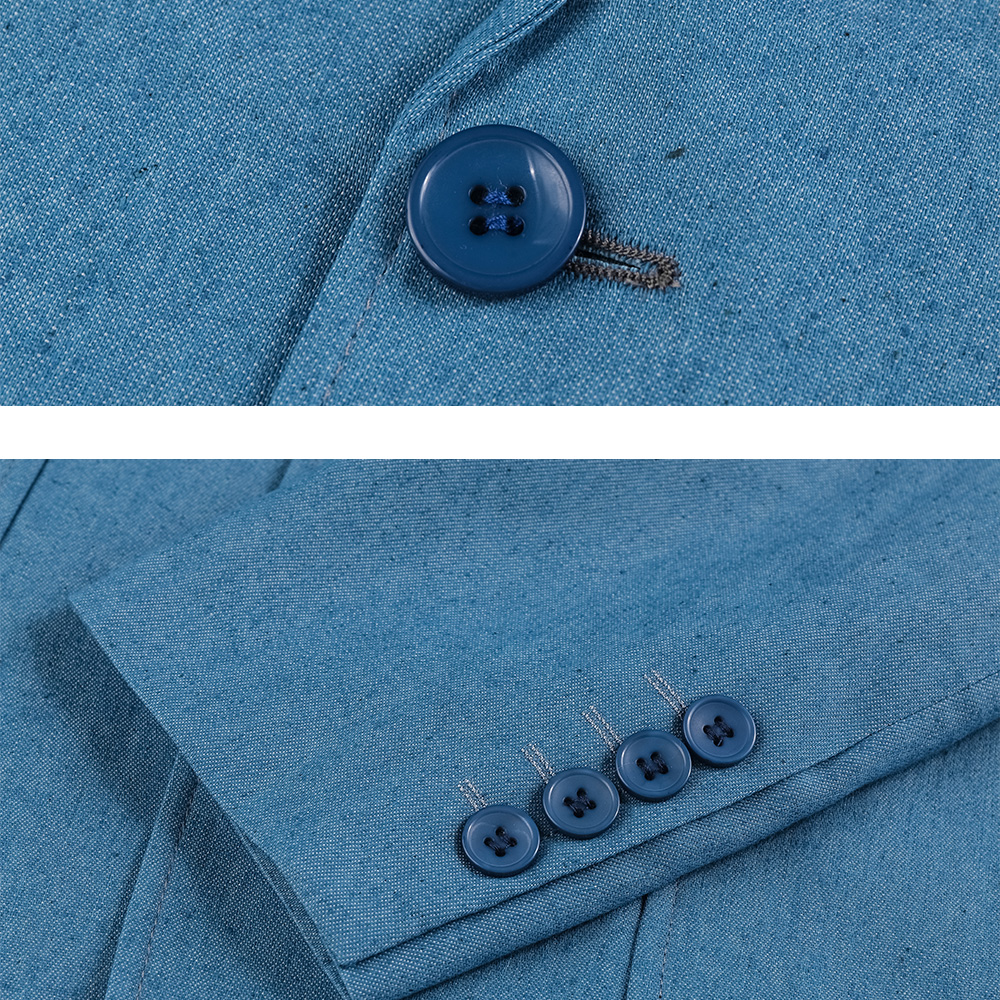 algodón slimfit Blazer hombres trabajo Oficina solo botón bolsillo chaqueta masculina Casual busniess denim de talla grande trajes blazers esmoquin