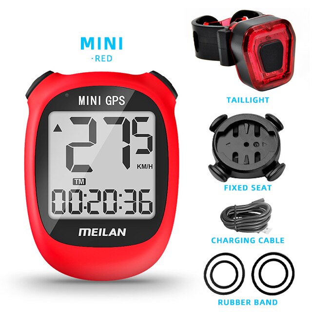 Meilan-MINI ordenador GPS para bicicleta, velocímetro, velocidad, altitud, DST, tiempo de paseo, inalámbrico, rojo, juvenil: M3 Red group A