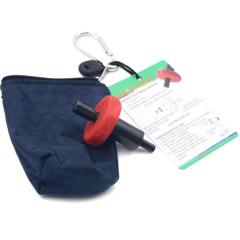 Electric Engine Start Drill Bit Adapter Starter Plug Button Durable For Garden Lawn Mower String Trimmer Start Drill With Bag