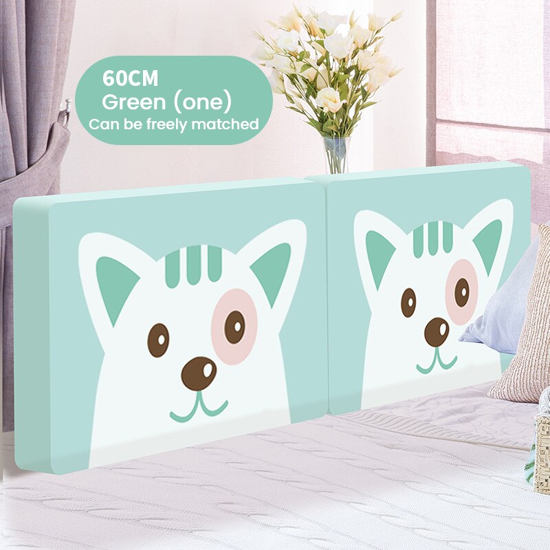 Baby Stiksels Gestoffeerde Bed Hek Kinderen Bed Omtrek Bed Vangrail Baffle Anti-Val Anti-Collision Vermijden Botsing: Green-60cm