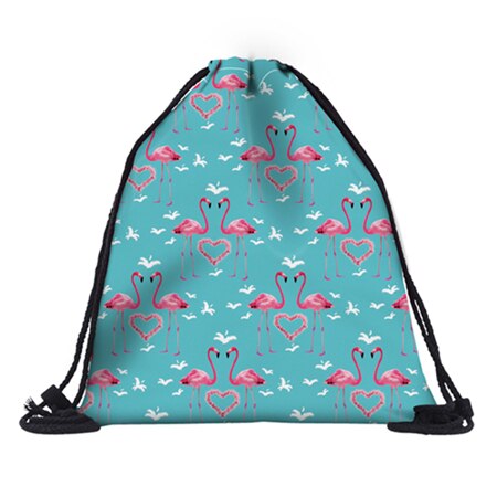 Deanfun Saco de Cordão 3D Flamingo Impresso Mochilas Da Moda para Viajar 30574: Default Title