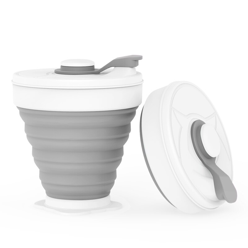 Portable Coffe Cup 350ML Folding Silicone Food Grade FDA FREE Milk Water Cups Outdoors Travel BPA FREE Collapsible Coffee mug