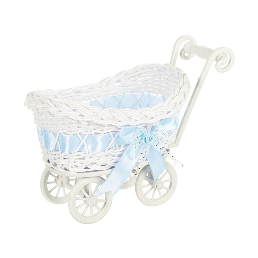 Hand-Woven Small Cart 2 Styles Flower Fruit Storage Basket Flower Basket For Plant Home Wedding