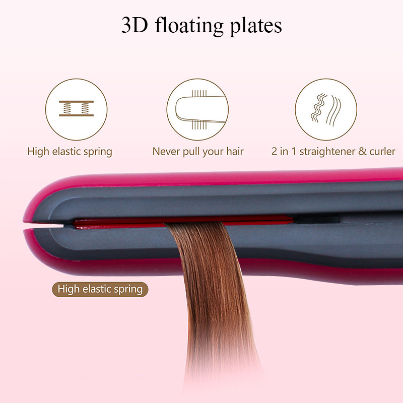 Plancha de pelo inalámbrica, miniplancha recargable por USB de cerámica, batería de 4000mA