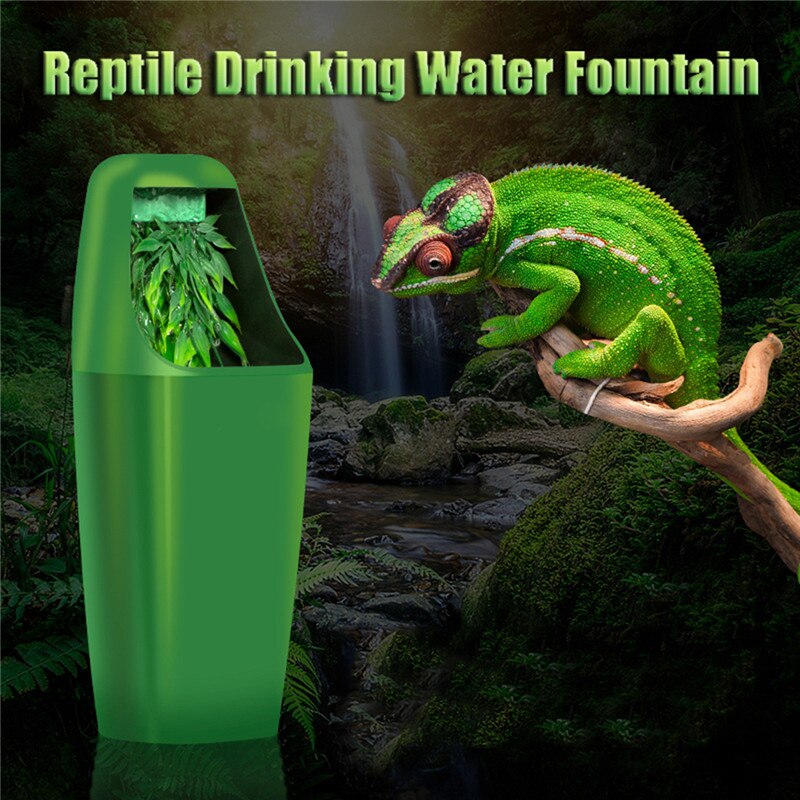 110V/220V Reptil Trinkwasser Filter Brunnen Grün Fütterung Chamäleon Eidechse ABS Spender Luftbefeuchter Reptilien Liefert
