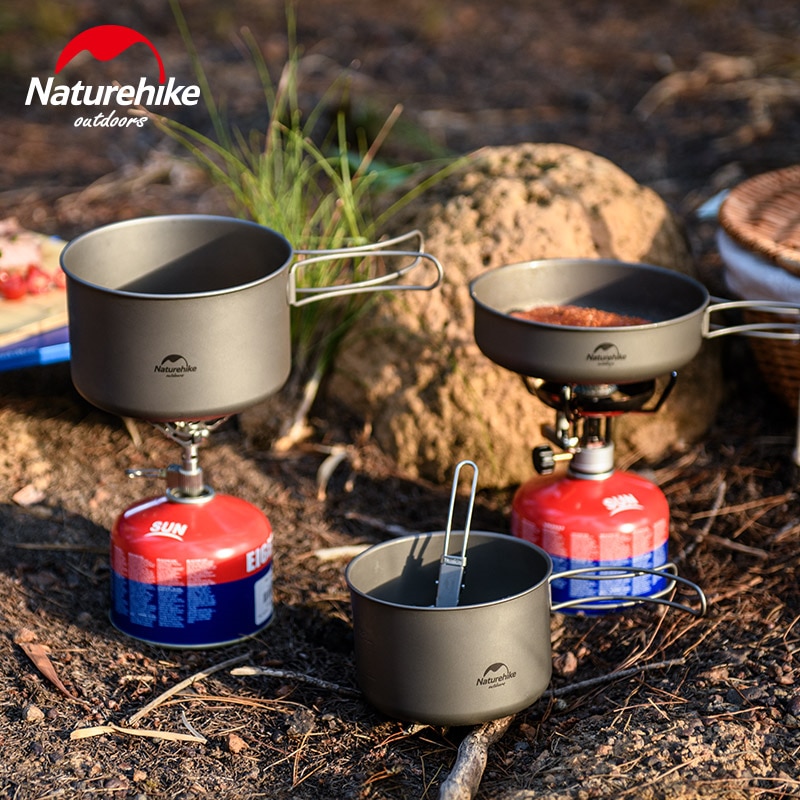 Naturehike 4-7 Personen Camping Kookgerei Mess Kit, Non Stick Lichtgewicht Potten Set, Draagbare Outdoor Kookgerei voor Kamperen, Backpacken, Wandelen, Buiten Koken en Picknick