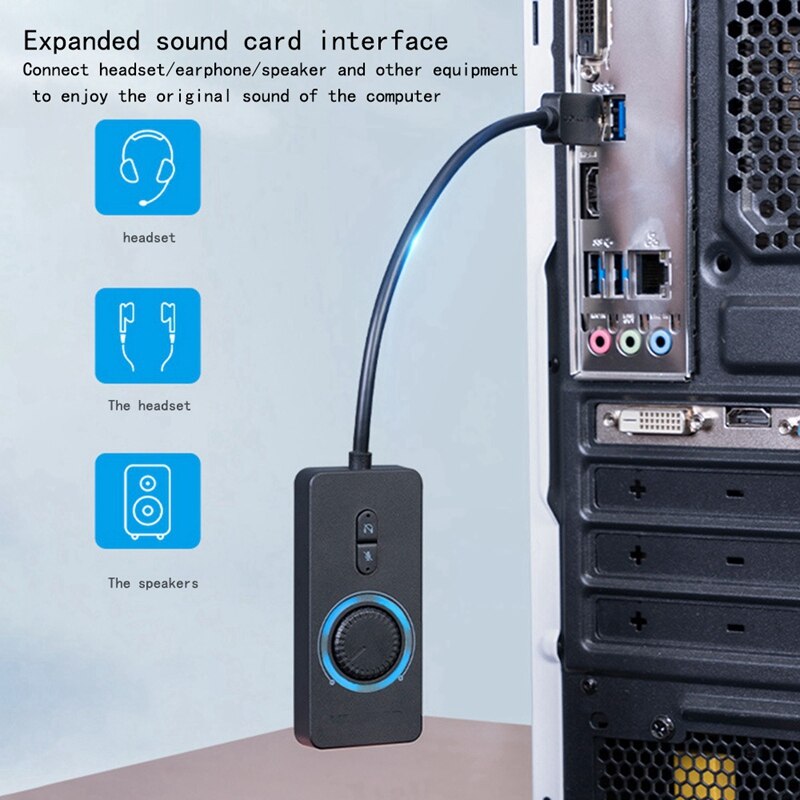 Usb external sound card, usb  zu 3,5 mm audio adapter, usb to headphones/microphone for mac computer/laptop,  ps4 sound cards